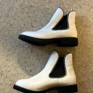 White Studded Chelsea Boot